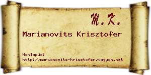 Marianovits Krisztofer névjegykártya