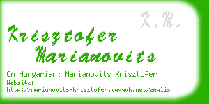 krisztofer marianovits business card